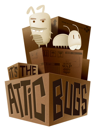 Attic Bugs Sticker Design