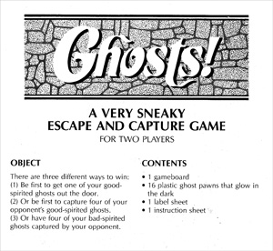 ghosts! game instructions 